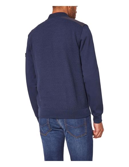 Cárdigan Pierre Cardin Hombre Azul Cuello Mao Cremallera - Manzanos Moda