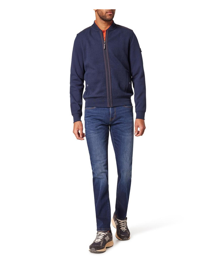 Cárdigan Pierre Cardin Hombre Azul Cuello Mao Cremallera - Manzanos Moda