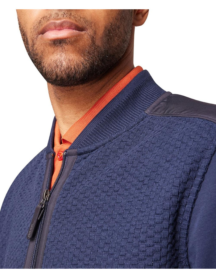 Cárdigan Pierre Cardin Hombre Azul Cuello Mao Cremallera - Manzanos Moda