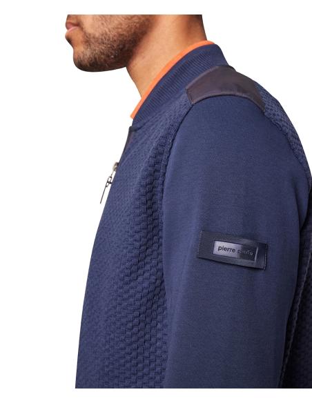 Cárdigan Pierre Cardin Hombre Azul Cuello Mao Cremallera - Manzanos Moda