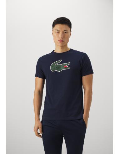 Camiseta Lacoste Logo Grande Ultra Dry Azul Marino