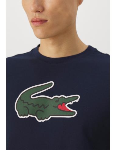 Camiseta Lacoste Logo Grande Ultra Dry Azul Marino Camiseta Lacoste Logo Grande Ultra Dry Azul Marino