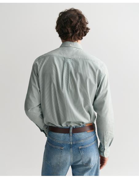 Camisa Gant Poplin, Raya Fina, Verde | ¡Complemento perfecto para tu estilo!