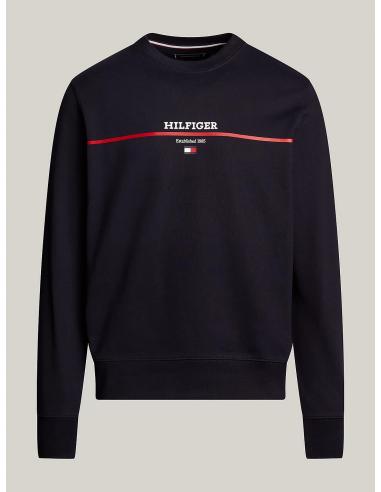 Sudadera Tommy Hilfiger: Felpa, Cuello Redondo Azul. Sudadera Tommy Hilfiger: Felpa, Cuello Redondo Azul.