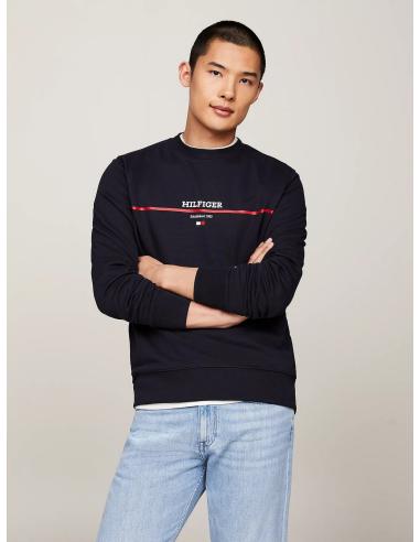 Sudadera Tommy Hilfiger: Felpa, Cuello Redondo Azul. Sudadera Tommy Hilfiger: Felpa, Cuello Redondo Azul.