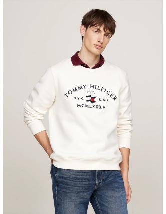 Sudadera Tommy Hilfiger, Estilo Cuello Redondo en Color Ivory Petal