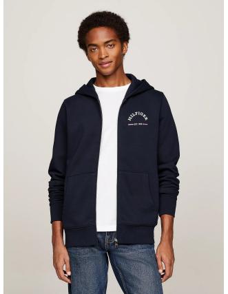 Sudadera Tommy Hilfiger: Capucha y logo azul marino.