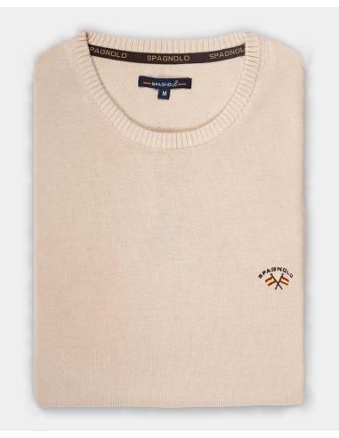 Jersey Spagnolo Beige Cuello Caja Elegante