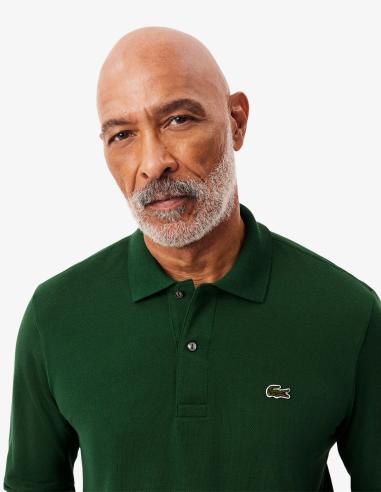 Polo Lacoste Manga Larga Básico Verde | Manzanos Moda