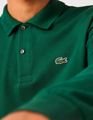 Polo Lacoste Manga Larga Básico Verde | Manzanos Moda
