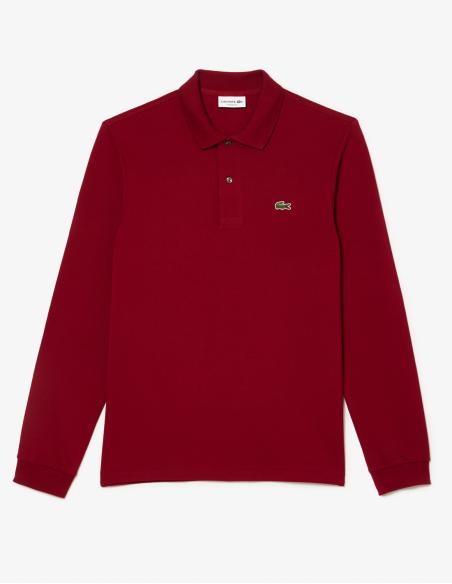 Polo Lacoste Burdeos Manga Larga Basic