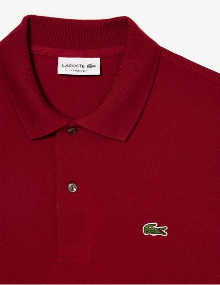 Polo Lacoste Burdeos Manga Larga Basic