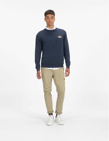 Sudadera El Pulpo Azul Marino Estampado Relieve - Mujer