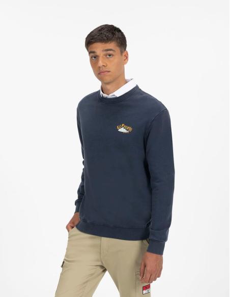 Sudadera El Pulpo Azul Marino Estampado Relieve - Mujer