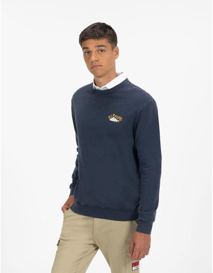 Sudadera El Pulpo Azul Marino Estampado Relieve - Mujer