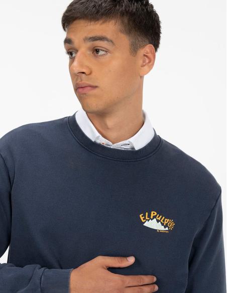 Sudadera El Pulpo Azul Marino Estampado Relieve - Mujer