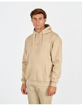 Sudadera Spagnolo Beige Logo Embosado - Sudadera Hombre Calidad Premium