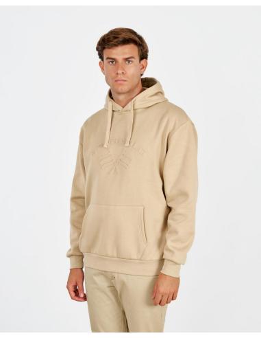 Sudadera Spagnolo Beige Logo Embosado - Sudadera Hombre Calidad Premium