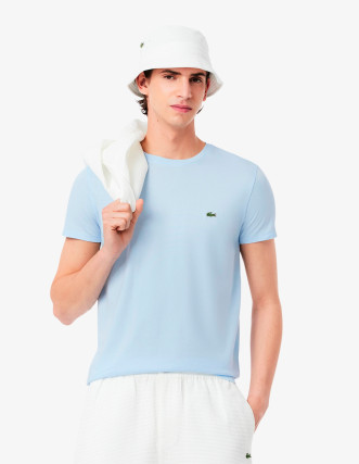 Camiseta Lacoste Azul Básica de Algodón
