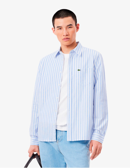 Camisa Lacoste Oxford de Rayas | Clásico y Elegante