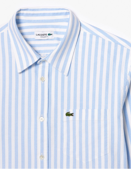 Camisa Lacoste Oxford de Rayas | Clásico y Elegante