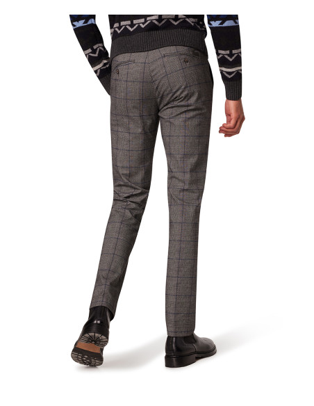 Pantalón Chino Hombre Pierre Cardin Cuadro de Gales Gris - Algodón Elastano