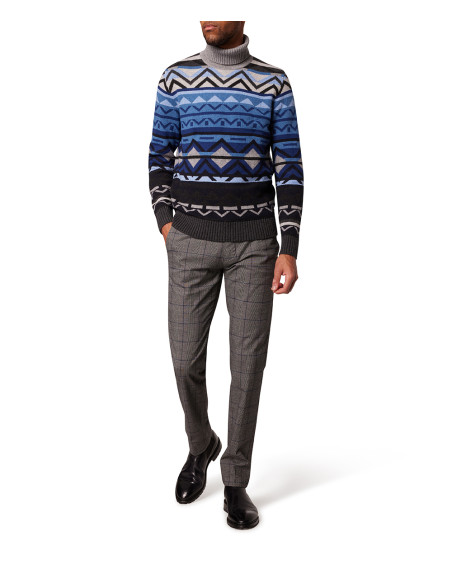 Pantalón Chino Hombre Pierre Cardin Cuadro de Gales Gris - Algodón Elastano