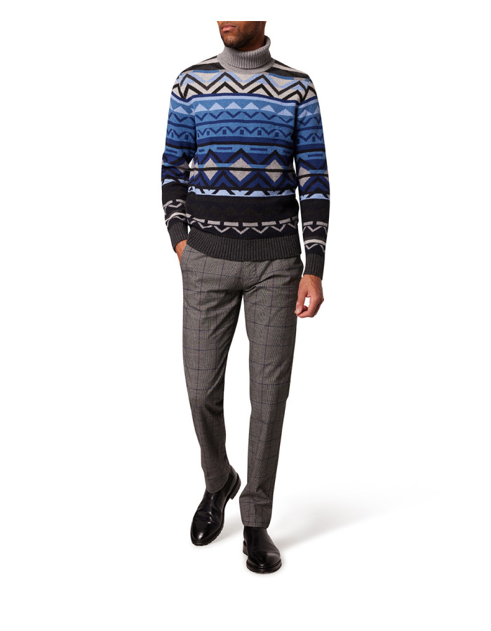 Pantalón Chino Hombre Pierre Cardin Cuadro de Gales Gris - Algodón Elastano