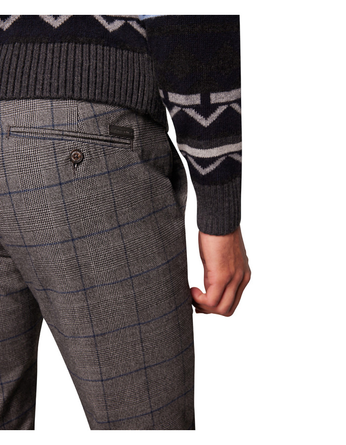 Pantalón Chino Hombre Pierre Cardin Cuadro de Gales Gris - Algodón Elastano