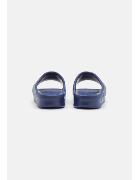 Navy Lacoste men’s slide sandals rear.