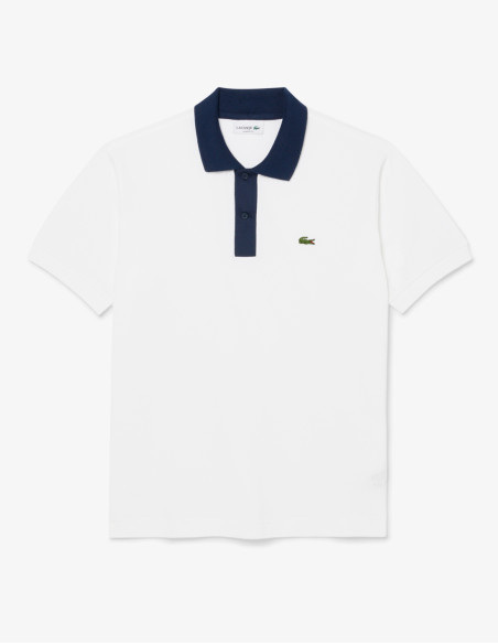 Comprar polo Lacoste con cuello a contraste. Lacoste polo blanco con cuello contrastado