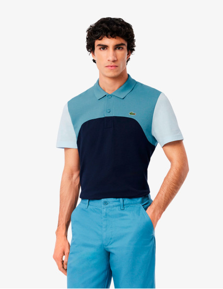¡Cómpralo Ahora! Polo Lacoste de Hombre Color Block Regular Marine/Calcaire