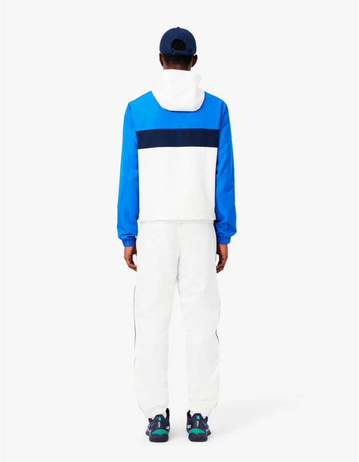 Chándal Lacoste Tafetán Blanco Marino - Conjunto Deportivo Hombre con Capucha