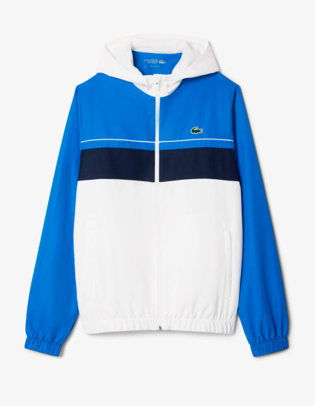 Chándal Lacoste Tafetán Blanco Marino - Conjunto Deportivo Hombre con Capucha