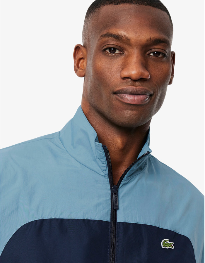 Chaqueta Lacoste Hidrófuga Bloques Color Marine - Deportiva Impermeable Hombre