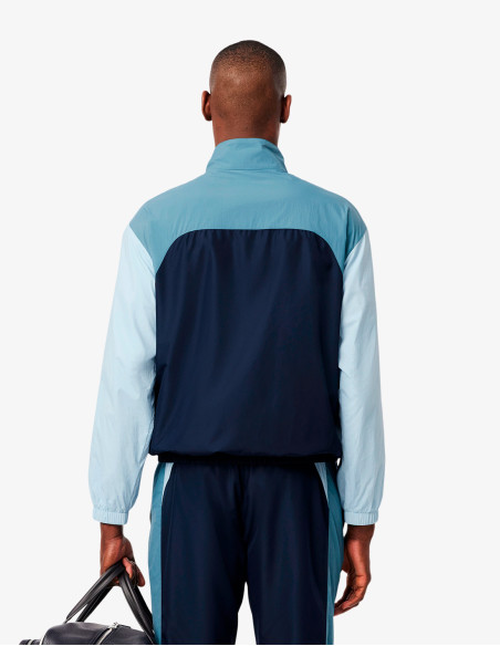 Chaqueta Lacoste Hidrófuga Bloques Color Marine - Deportiva Impermeable Hombre