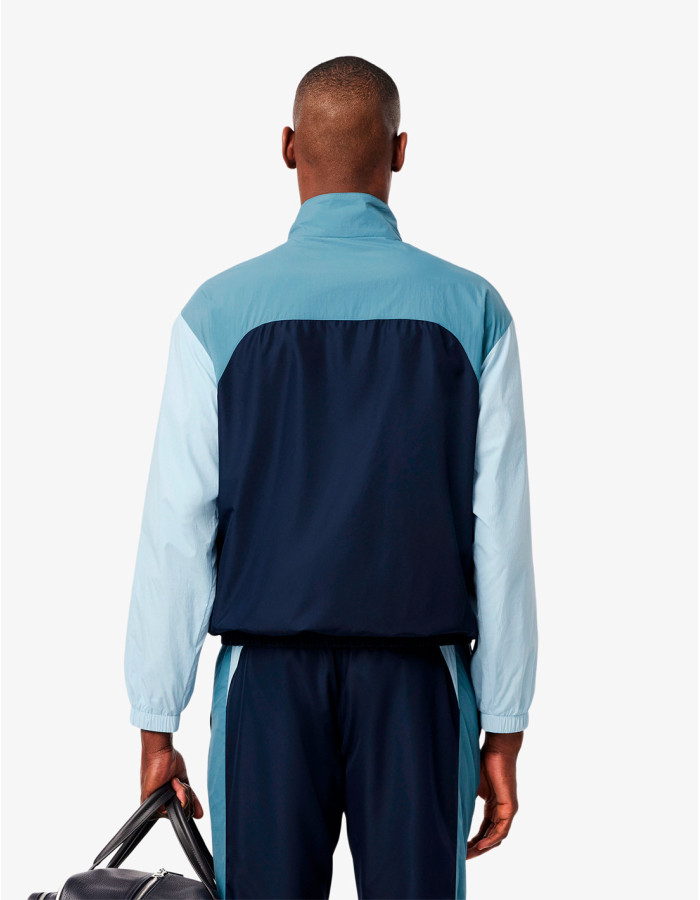 Chaqueta Lacoste Hidrófuga Bloques Color Marine - Deportiva Impermeable Hombre