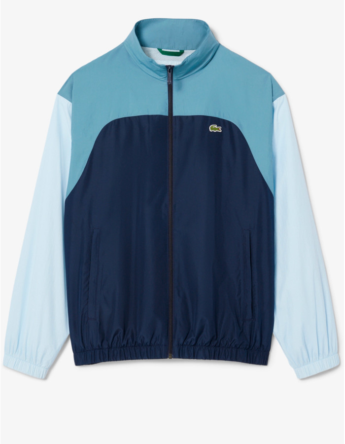 Chaqueta Lacoste Hidrófuga Bloques Color Marine - Deportiva Impermeable Hombre