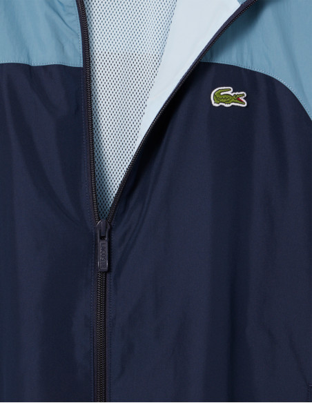 Chaqueta Lacoste Hidrófuga Bloques Color Marine - Deportiva Impermeable Hombre