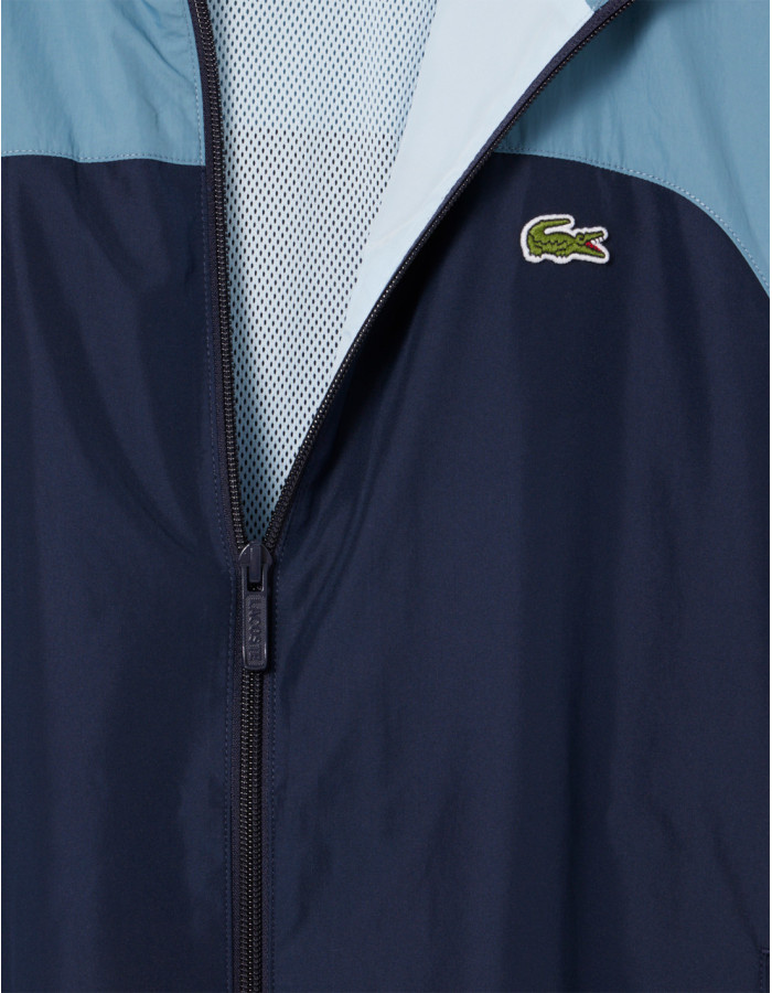 Chaqueta Lacoste Hidrófuga Bloques Color Marine - Deportiva Impermeable Hombre