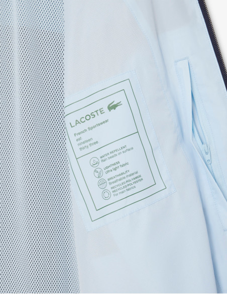 Chaqueta Lacoste Hidrófuga Bloques Color Marine - Deportiva Impermeable Hombre