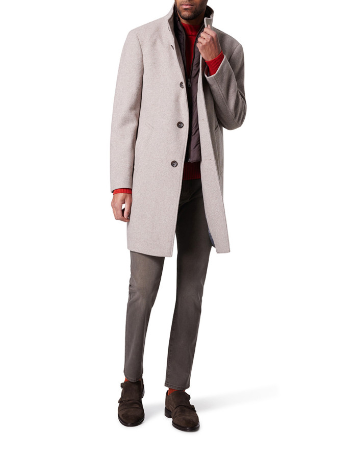 Abrigo Pierre Cardin Hombre Christopher Beige - Abrigo Elegante con Cremallera