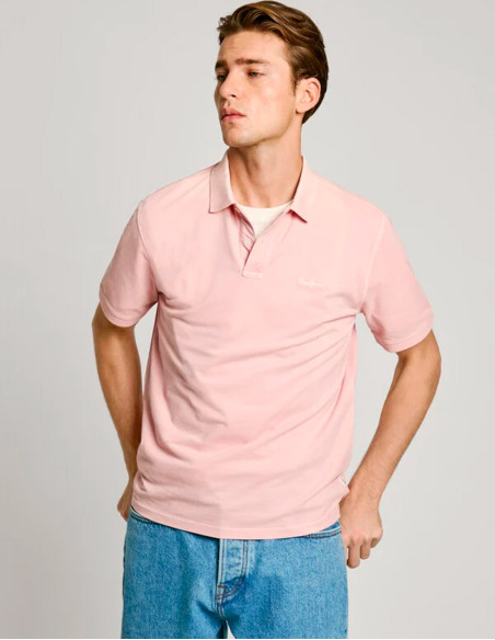 Polo Pepe Jeans Slim Fit en rosa claro - Piqué - Hombre | ManzanosModa