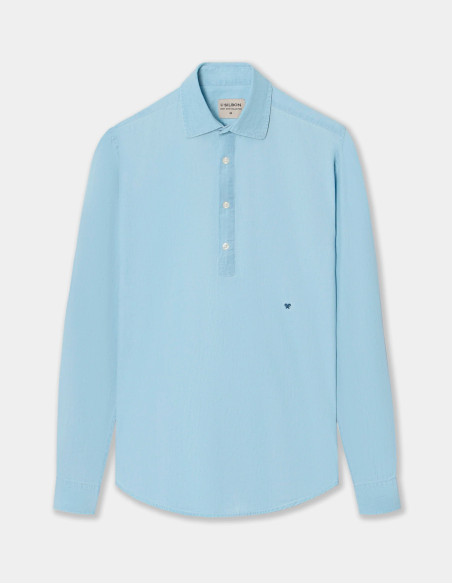 Camisa Denim Hombre Silbon - Regular Fit Manga Larga 100% Algodón