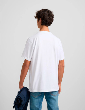 Camiseta Silbon Raqueta Media Blanca | Moda Casual para Hombre 2