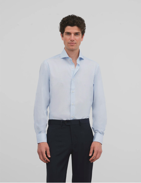 Camisa Silbon Vestir Mini Rayas Celeste | Estilo Formal para Hombre