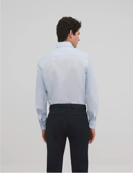 Camisa Silbon Vestir Mini Rayas Celeste | Estilo Formal para Hombre