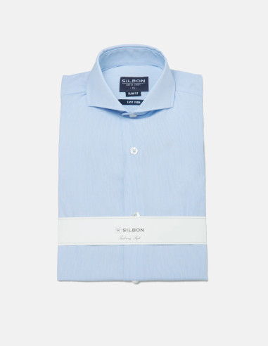 Camisa Silbon Vestir Mini Rayas Celeste | Estilo Formal para Hombre Camisa Silbon Vestir Mini Rayas Celeste | Estilo Formal para Hombre