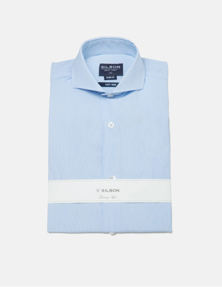 Camisa Silbon Vestir Mini Rayas Celeste | Estilo Formal para Hombre