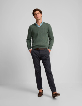 Pantalón chino azul marino Silbon | Moda masculina casual